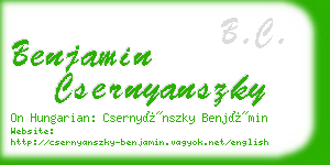 benjamin csernyanszky business card